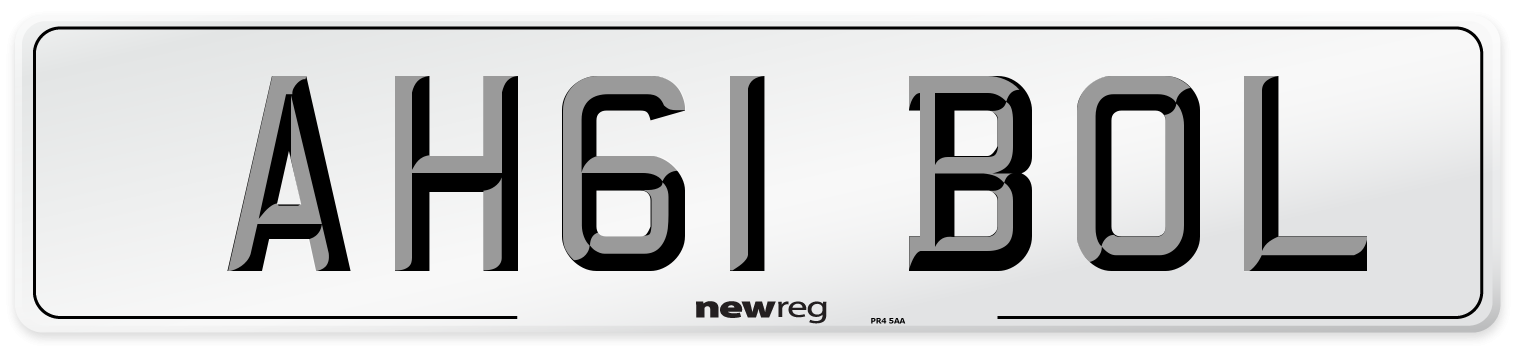 AH61 BOL Number Plate from New Reg